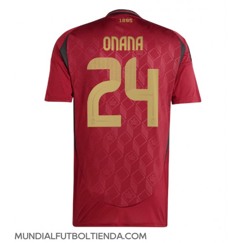 Camiseta Bélgica Amadou Onana #24 Primera Equipación Replica Eurocopa 2024 mangas cortas